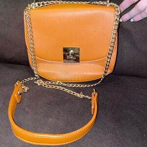 NWT Forever 21 Tan Leather Chain Crossbody Bag